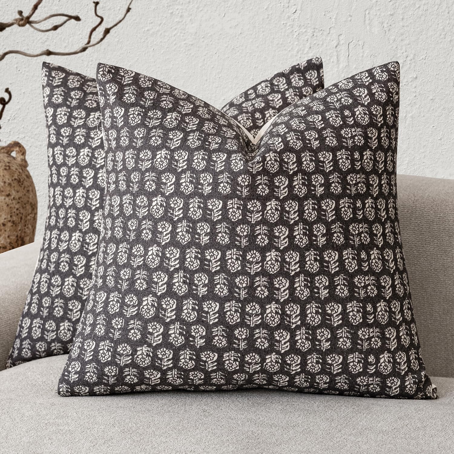 Foindtower Set of 2 Decorative Vintage Floral Print