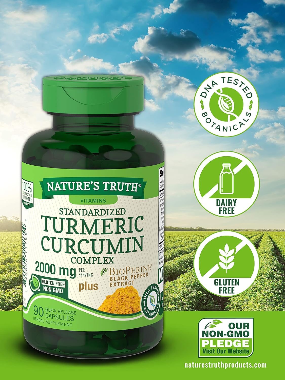 Nature's Truth Turmeric Curcumin 2000 mg 90 Capsules with 95