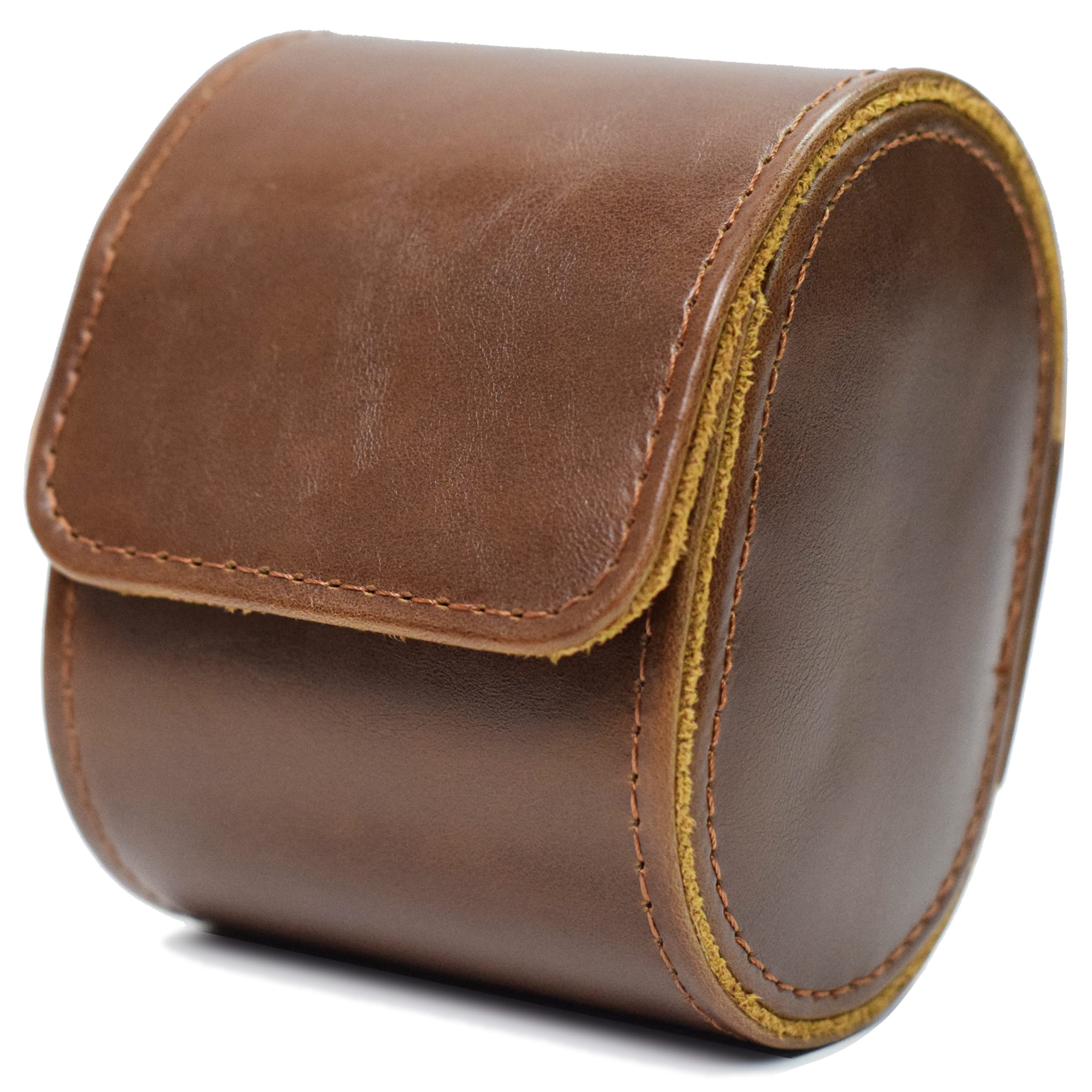 Rudmox Watch Travel Case, Luxury Leather Watch Roll Organizer Box, Jewelry Storage Case Gifts for Man and Woman Christmas Anniversary Birthday(Brown)