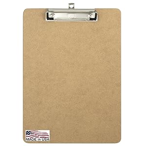 Officemate Recycled Wood Clipboard, Letter Size, Low Profile Clip, 9 x 12.5 Inches (83219), Each, Brown
