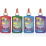 Elmer's Washable Glue, Colors, 5 Ounces, 4 Count, for Making Slime, 5 Oz, 4-Assorted