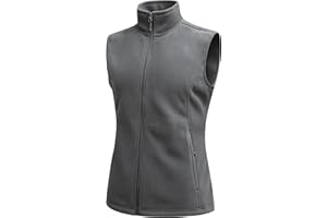 GIMECEN Womens Polar Soft Fleece Vest Classic Fit Sleeveless Jacket Cardigan Waistcoat With Zipper Pockets Full Zip Outerwear