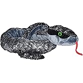 Wild Republic Metal Heads Snake Plush, Snake Stuffed Animal, Plush Toy, Kids Gifts, Pet Snake, Silver, 54 Inches