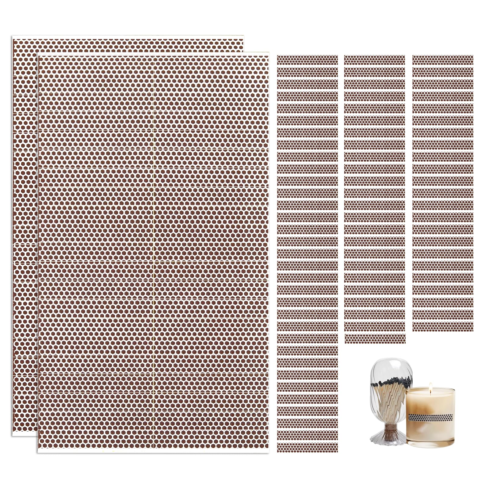 Photo 1 of 80 PCS Match Striker Stickers, 2.35" Match Striker Paper with Adhesive, Ideal for Fireplace Matches (Brown)
