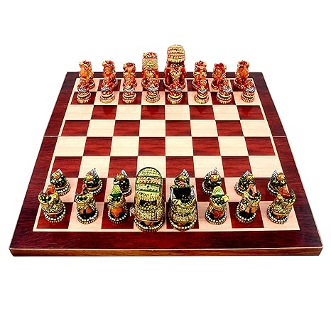 Aone India 18 x 18 Collectible Wooden Made Chess Board Game Set + All Wooden Pieces