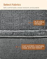 Feandrea Dog Bed Linen-Look Pet Bed with Raised Edges 70x55x21 cm Dark Grey view 4
