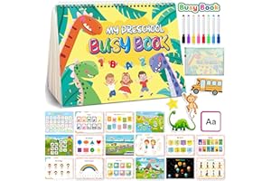 NOWRICH Montessori Busy Book for Toddlers 3-5, Dinosaur My Preschool Learning Activities, Education Kindergarten Sticker Workbook, Travel Toys for Kids, Birthdays Gifts for Boy and Girl Age 3 4 5 Year Old