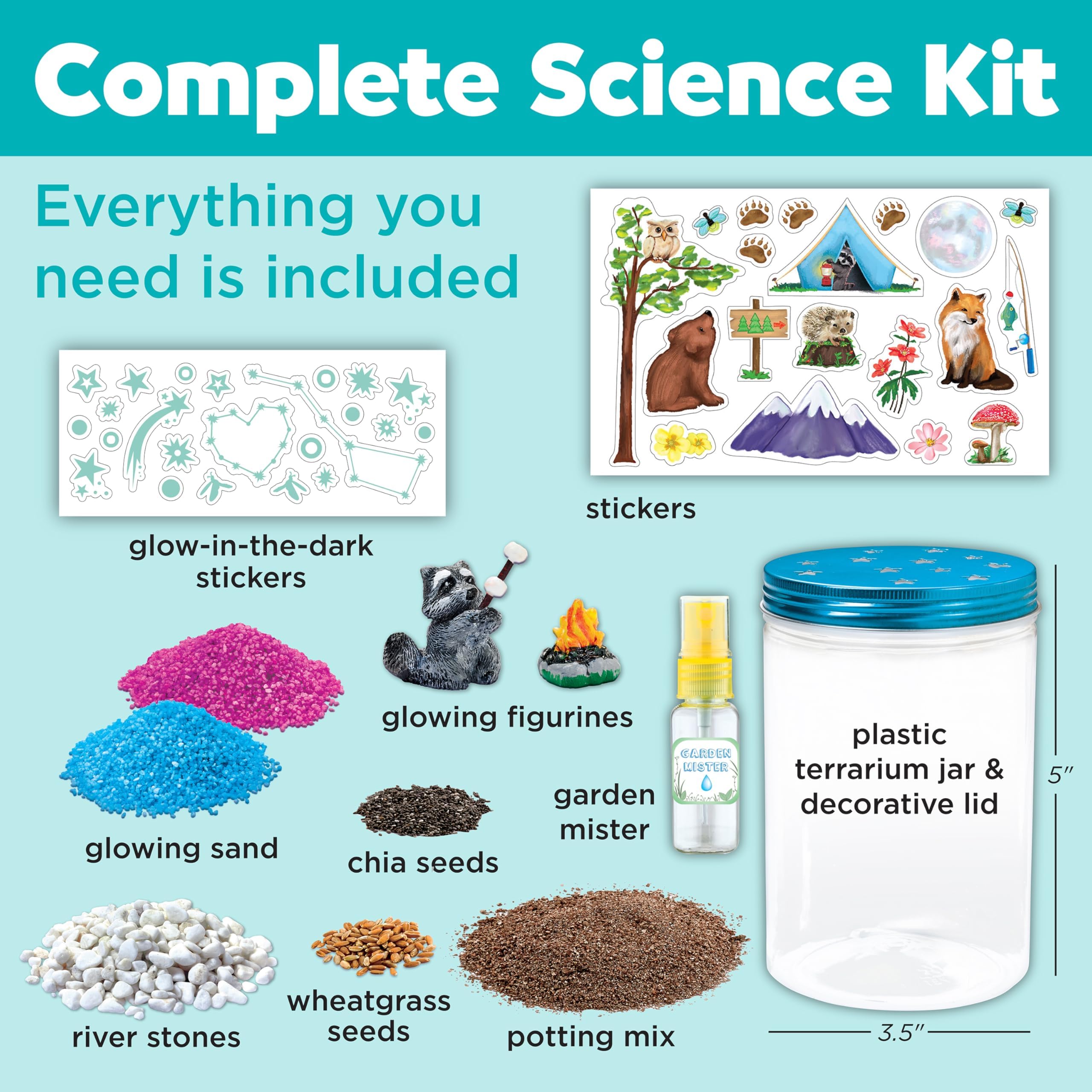 Creativity for Kids Grow 'N Glow Terrarium Kit - Educational Science Kits| Holiday Stocking Stuffers for Kids Gifts for Boys and Girls| Craft and STEM Projects (Ages 6+)