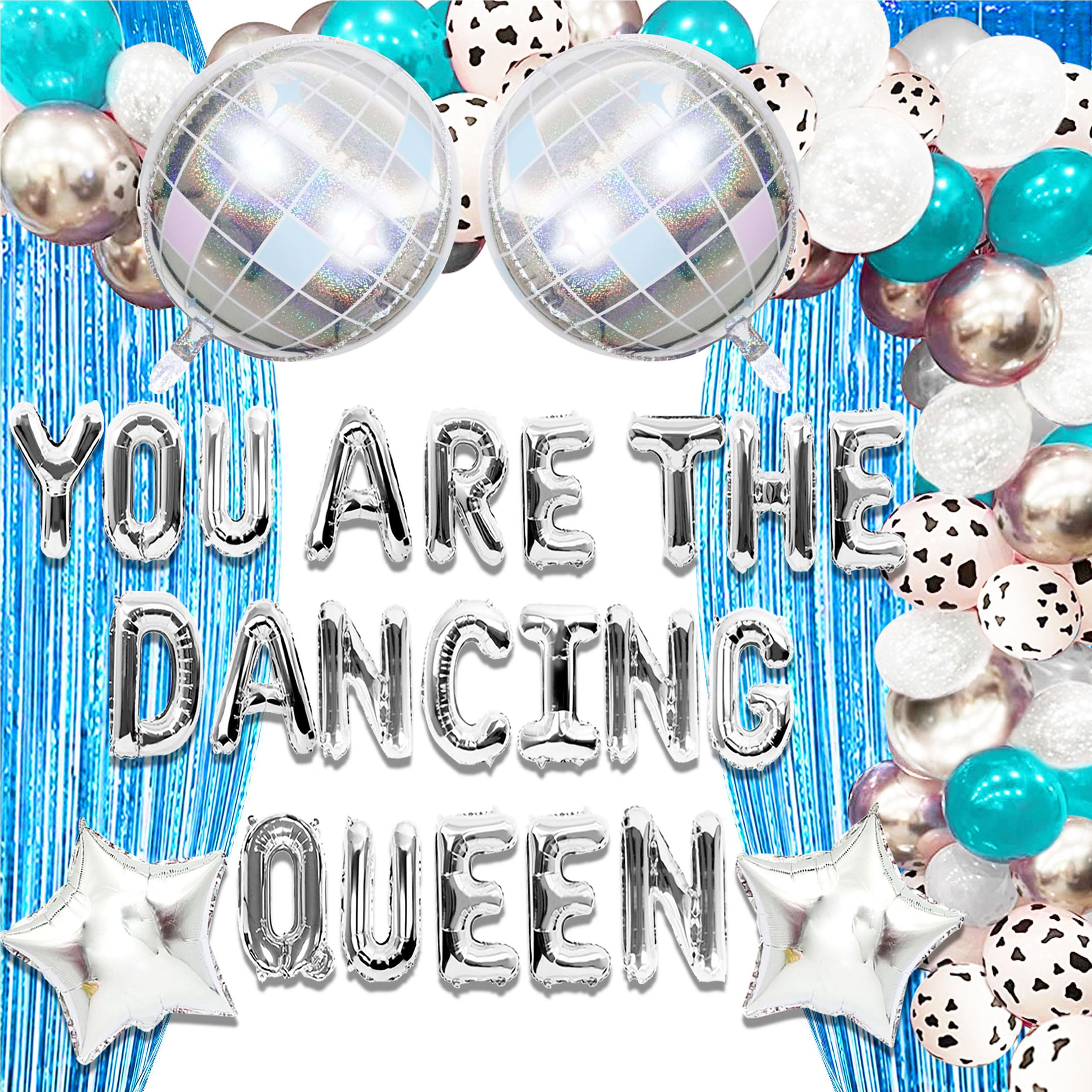 JeVenis Blue You are the Dancing Queen Decoration Dancing Queen Bachelorette Party Decorations Mamma Mia Disco Party Decors 70s Disco Decoration