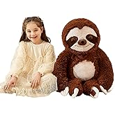 IKASA Giant Sloth Stuffed Animal Hanging Three Toed 30" Plush Toy,Large Big Jumbo Soft Toys,Huge Size Cute Fluffy Plushy Plushie,Gifts for Kids