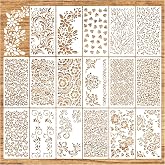 Floral Stencils for Crafts Texture Leaf Background Stencils for Painting | Reusable Border Art Paint Stencil and Patterns for Wood Wall Scrapbook Cookie Canvas Furniture
