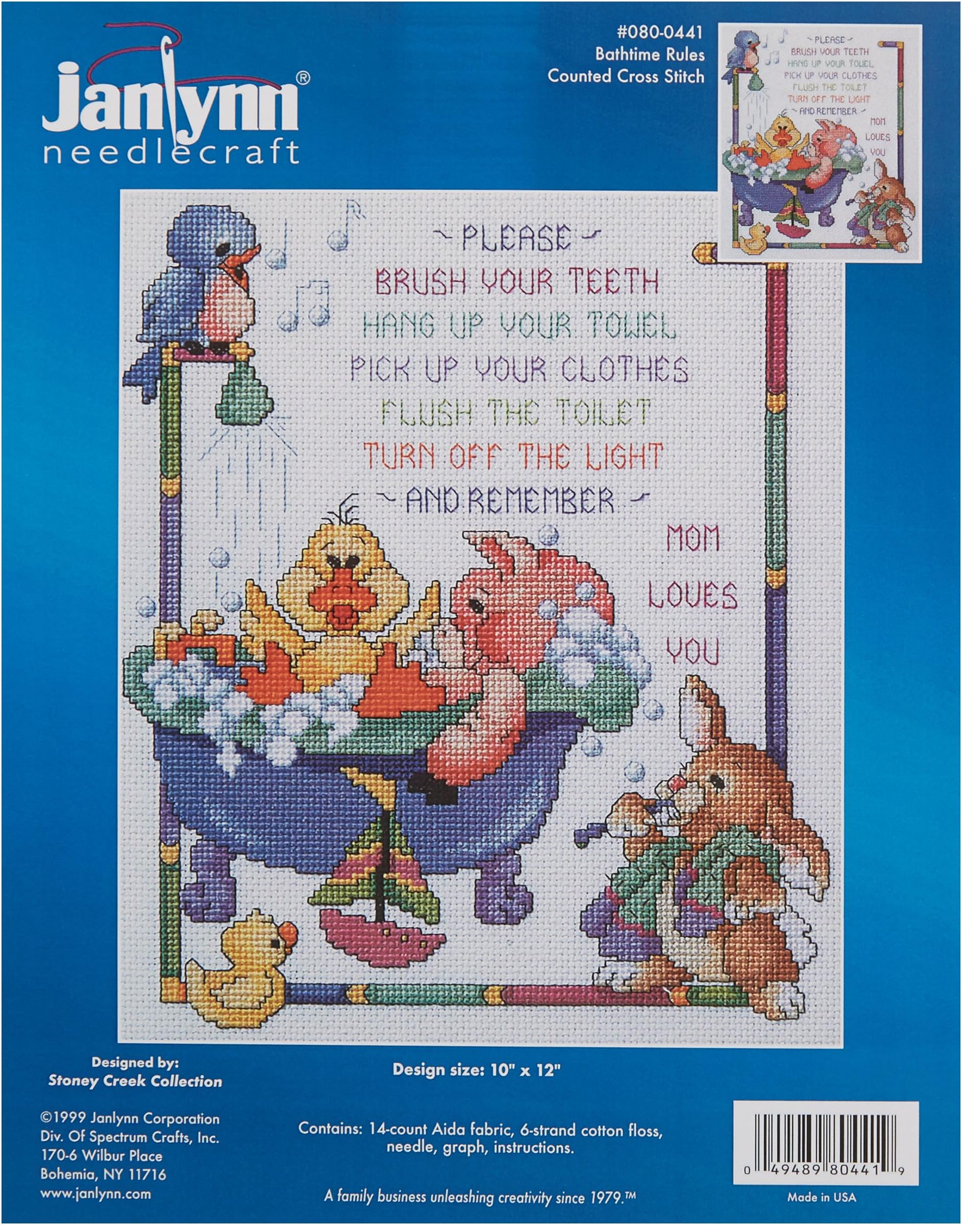 Metal Bath Time Rules Counted Cross Stitch Kit