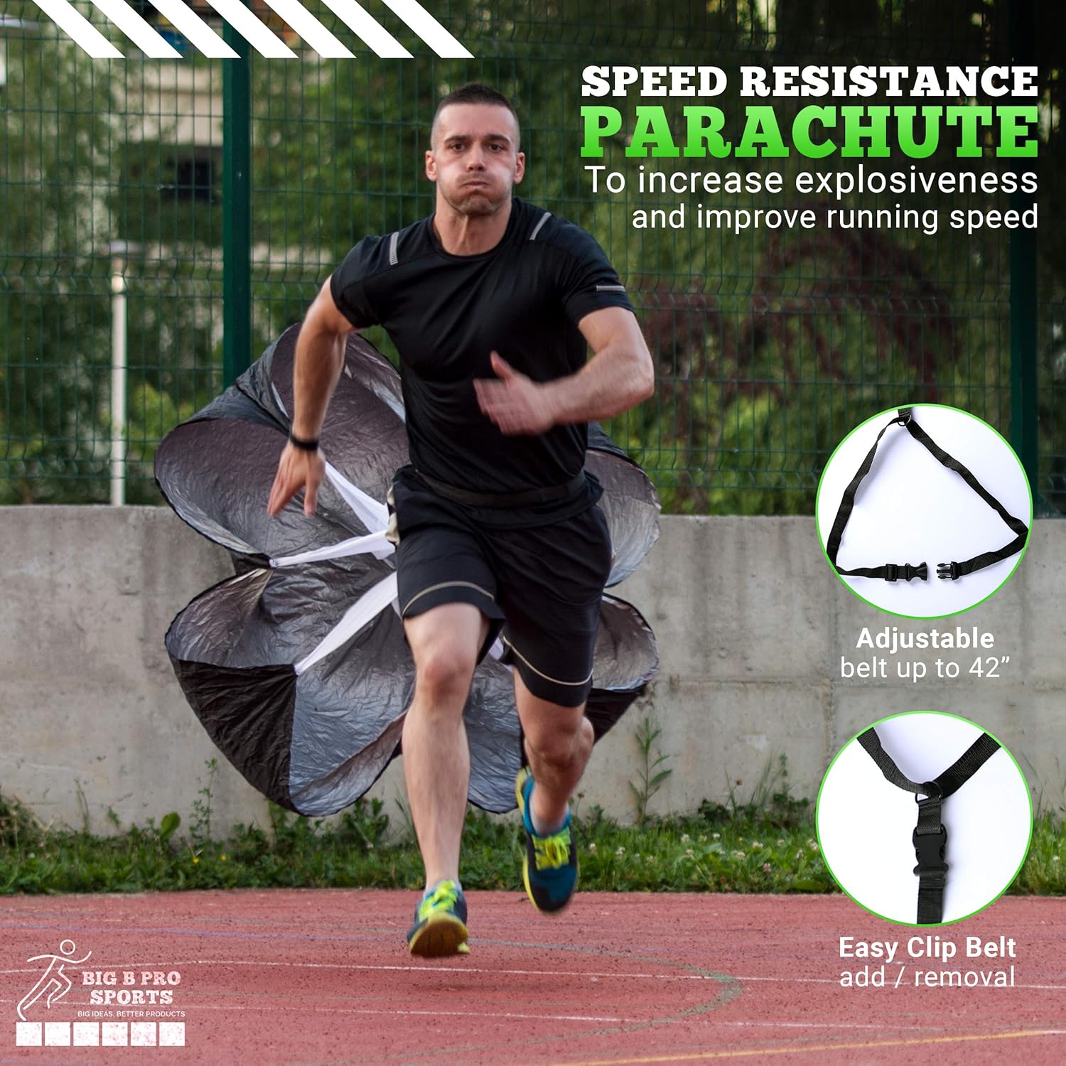 Big B Pro Sports Speed Agility Training Set - Includes Ladder, 10 Cones with Holder, Running Parachute, Jump Rope, Resistance Bands - for Training Football, Soccer, Hockey, and Basketball Athletes. : Sports & Outdoors