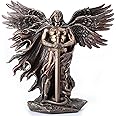 Unicorn Studio WU75976A4 Guardian Angel Statue in 6 Winged with Sword and Serpent, 11-inch Cold Cast Bronze