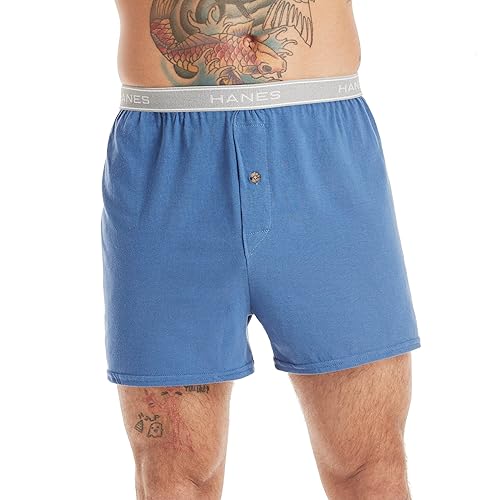 Hanes mens Exposed Waistband Knit Multiple Packs Available boxer
