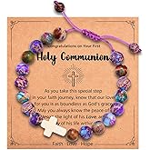 Leyung Cross Bracelet Gifts for Girls, Easter Basket Stuffers for Teens Baptism Confirmation First Communion Christian Jewelry Gifts for Teens Girls