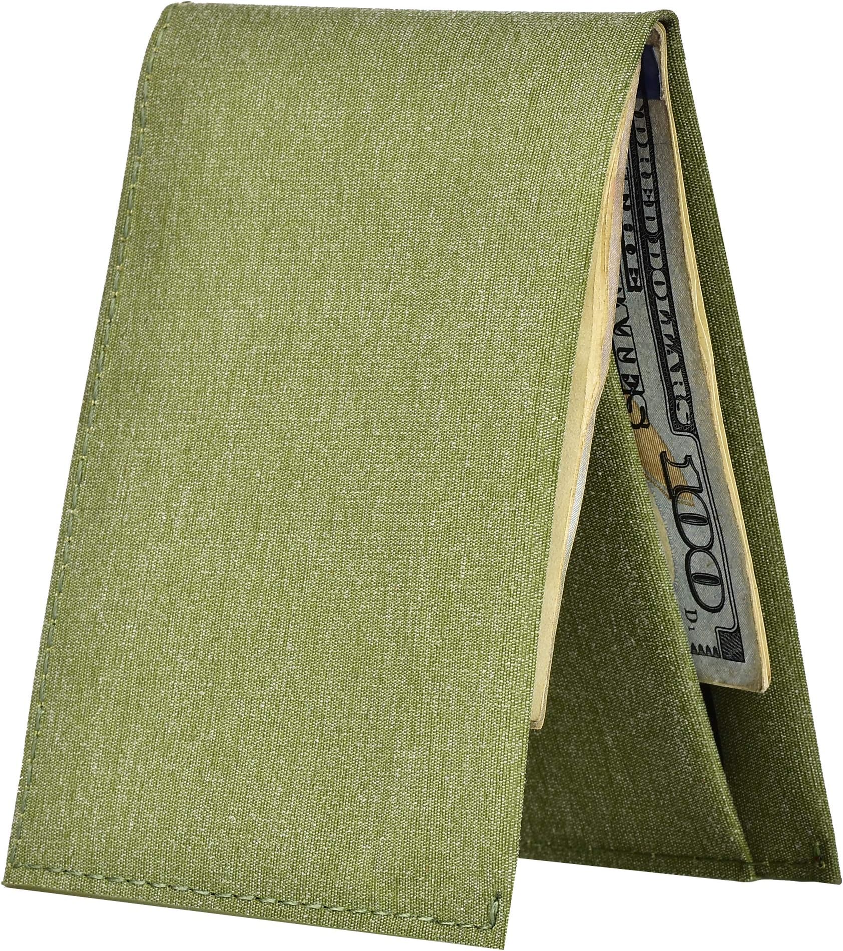 Slim Wallet with Money Clip RFID Blocking Minimalist Bifold Wallet for Men Genuine Leather Front Pocket Card Holder