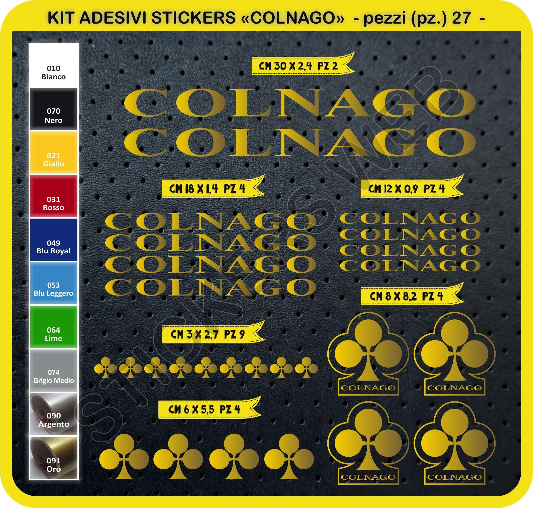 Colnago Kit Stickers Stickers 27 pieces – Choose immediately colore- Bike Cycle Bike Stickers Pegatina Cod.0092