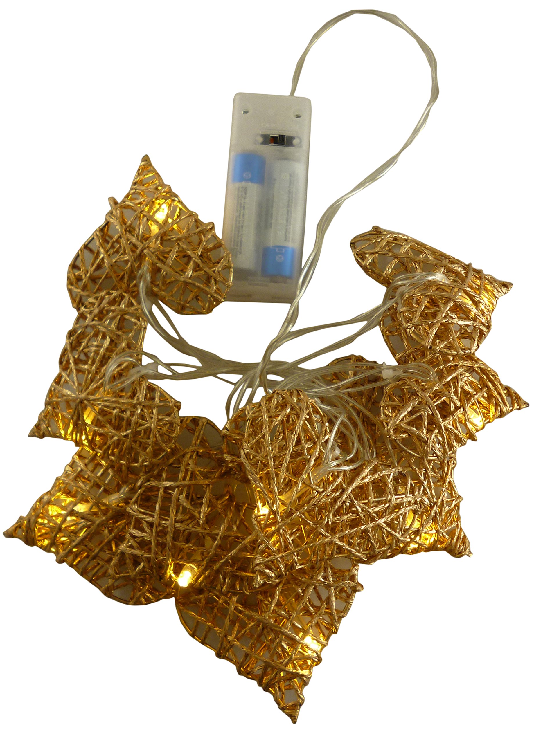 Christmas Concepts® 10 Warm White LED Brown Rattan Heart Lights - Christmas/Wedding/Home Decoration