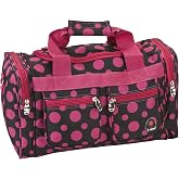 Rockland 19" Polyester Duffel Bag, Black Pink Dot