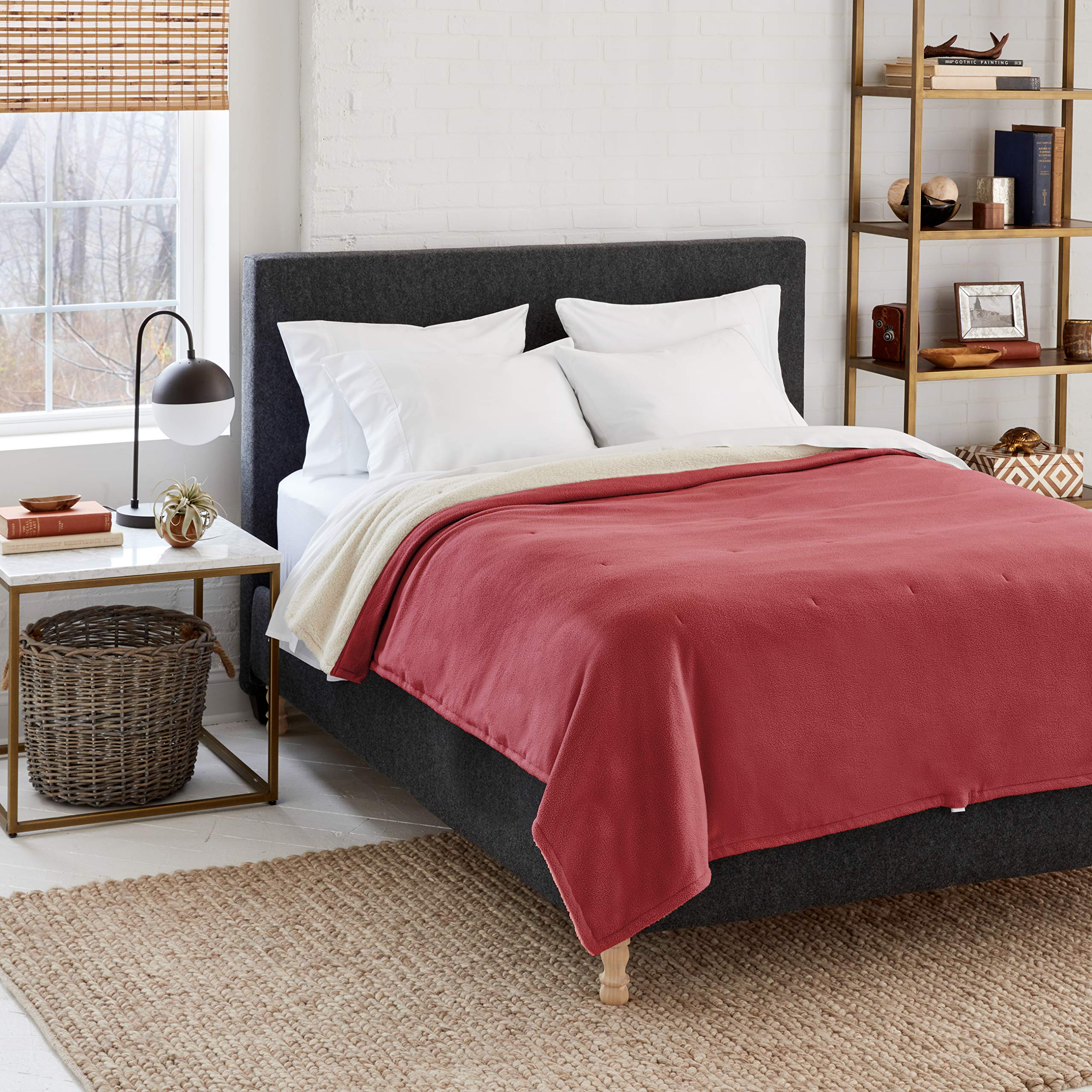 Photo 1 of ** USED** Eddie Bauer - Queen Heated Blanket, Soft Fleece Electric Blanket with Sherpa Reverse, Warm Bedding with Low-Voltage Technology (Redwood, Queen)