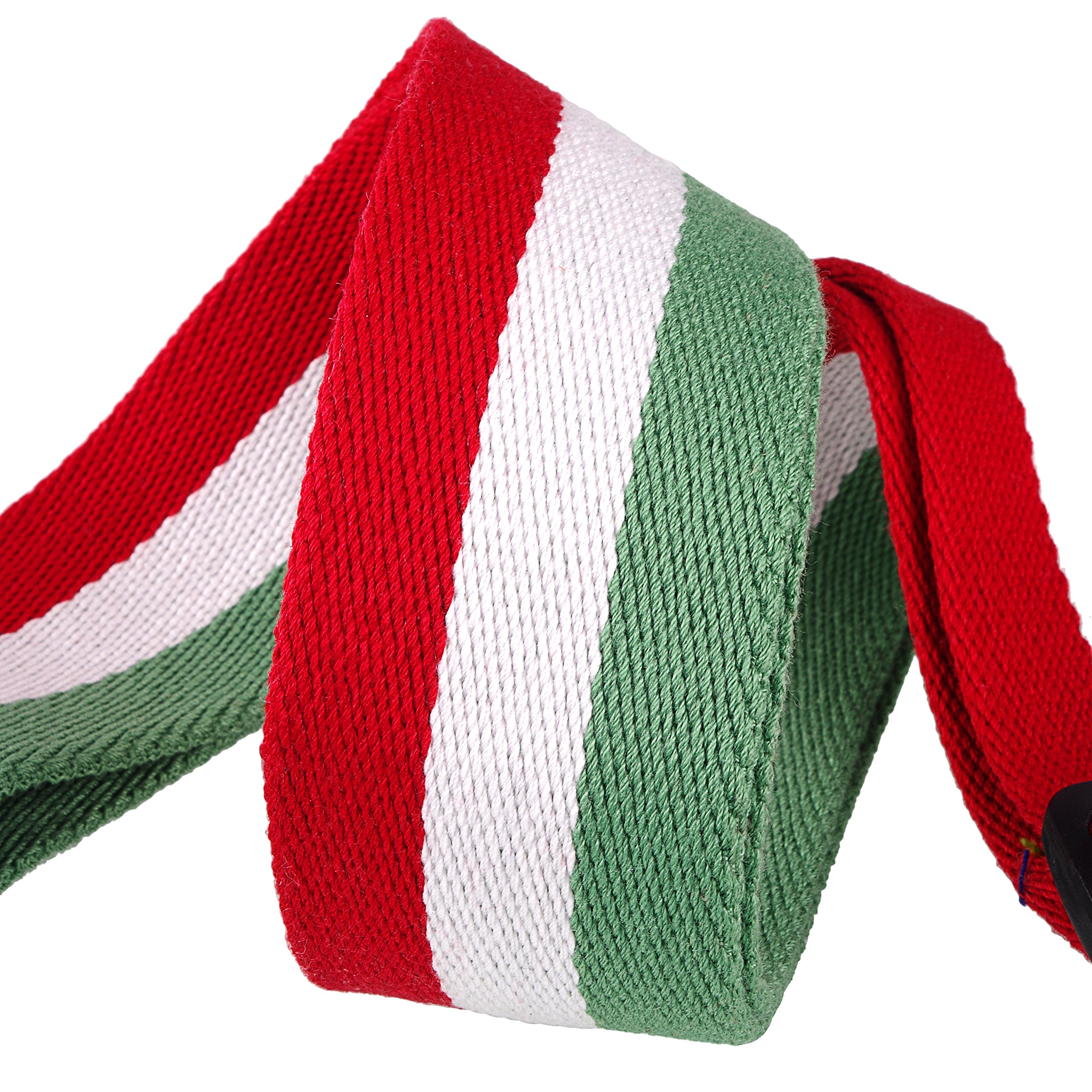 Mugig Tracolla per Chitarra/Basso,Tracolla in Cotone per Chitarra/Basso Acustica/Elettrica con Tasca Porta Plettri, stile bandiera nazionale, Larghezza 5cm, Lunghezza Regolabile da 95 cm a 153cm (Italia)