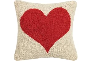 Peking Handicraft 30GY184C10SQ Red Heart Hook Pillow, 10-inch Square, Wool and Cotton