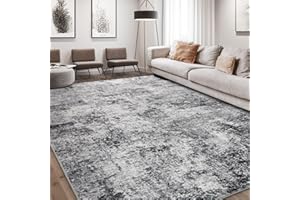 DMOYEST Area Rug Living Room Rugs - 9x12 Large Soft Indoor Neutral Modern Abstract Low Pile Washable Rug Carpet for Bedroom Dining Room Farmhouse Home Office - Grey