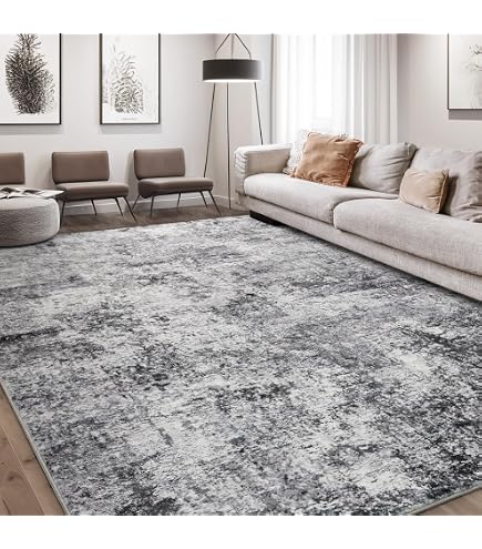 Tapis Patchwork Géométrique Moderne - Collection Rockwood - Gris, Beige, Bleu-taupe - Pour Salon, Chambre, Bureau