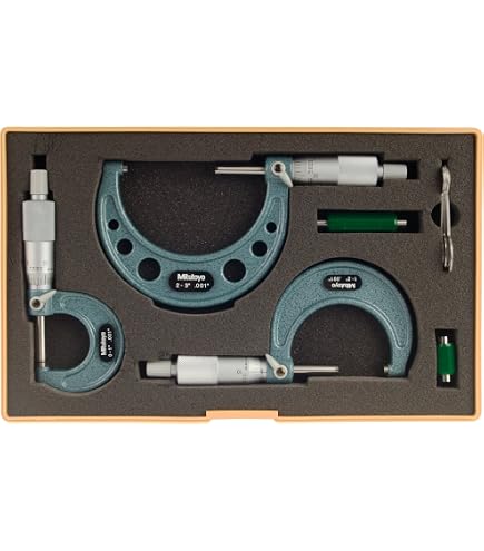 Mitutoyo 103-224 Outside Micrometer - 9-10" Range, 0.0001" Graduation, Ratchet Stop, Carbide Tips