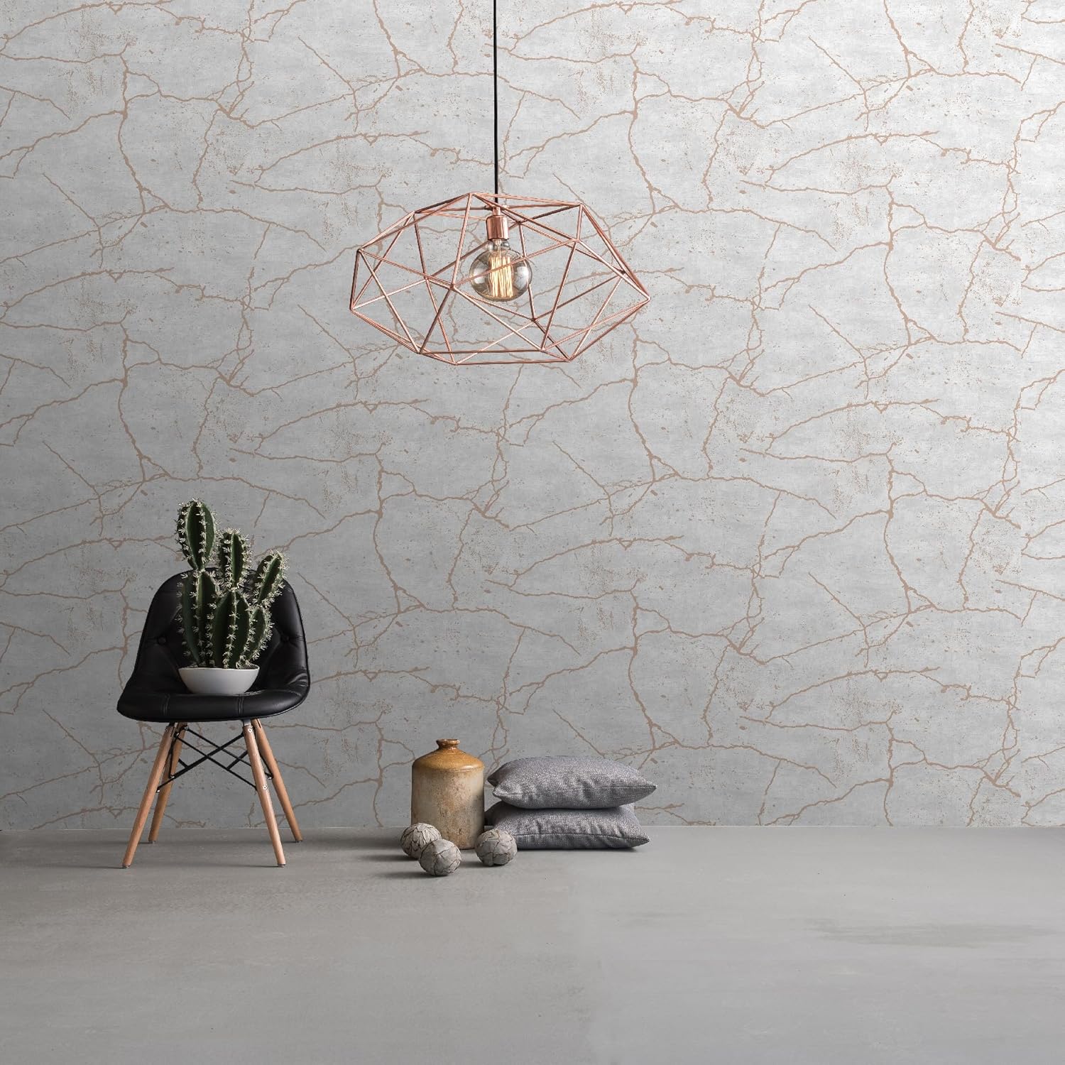 Superfresco Easy Rose Gold Kintsugi Wallpaper, 52 x 1000 cm