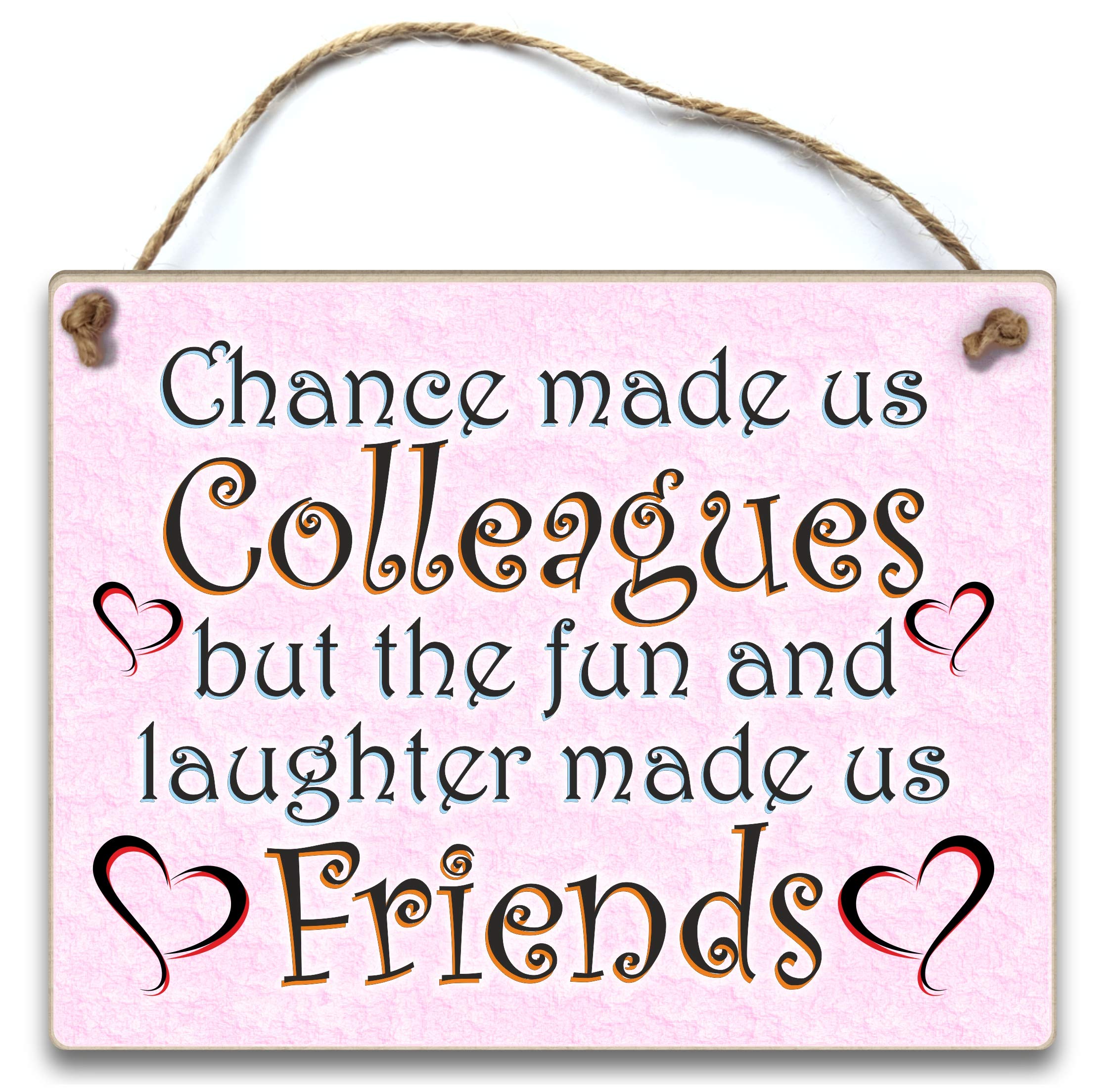 HmHome Chance Made us Colleagues - Wooden Plaque Friend gift Leaving present Christmas Secret Santa