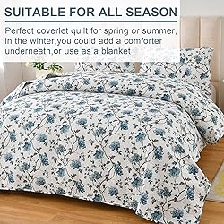 Ycosy Floral Quilt Sets King Size Reversible