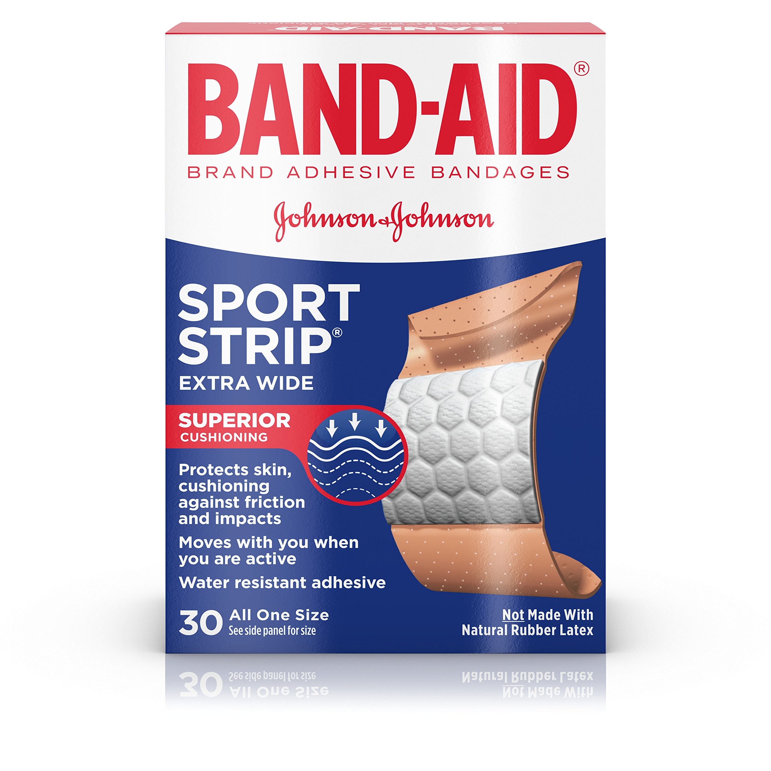 BandAid Brand Sport Strip Extra Wide Adhesive Bandages, extra