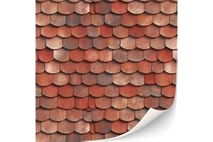 TEXTURKONTOR 3 Sheets Self-Adhesive Roof Tiles and Shingles for Dollhouses Scale 1:12 (Roofshingles Clay)