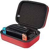 Amazon Basics Hard Shell Travel and Storage Case for Nintendo Switch - 12 x 4.8 x 9 Inches, Red