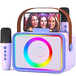 Karaoke Machine,Portable Bluetooth Speaker with 2