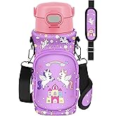 Miss Adola Water Bottle Carrier with Strap - Insulated Neoprene Water Bottle Holder Bag with Pocket for 14-20 oz