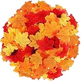 CCINEE 200Pcs Artificial Maple Leaves 3.15in Multicolor Mixed Fall Leaves Autumn Fake Leaf for Wedding Decorations Thanksgivi