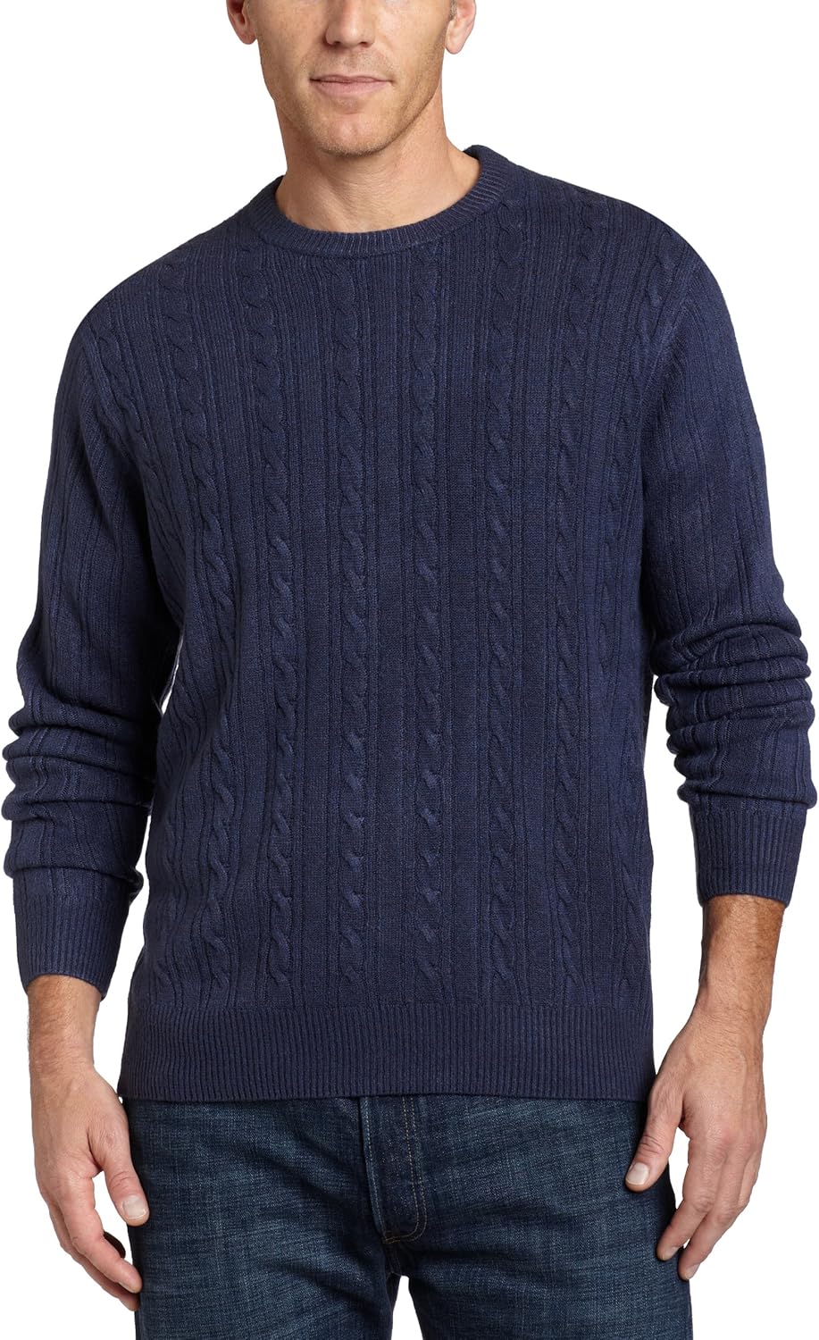 Geoffrey Beene Men's Soft Acrylic Crew Sweater, Colbalt Marl at Amazon Menâs Clothing store 