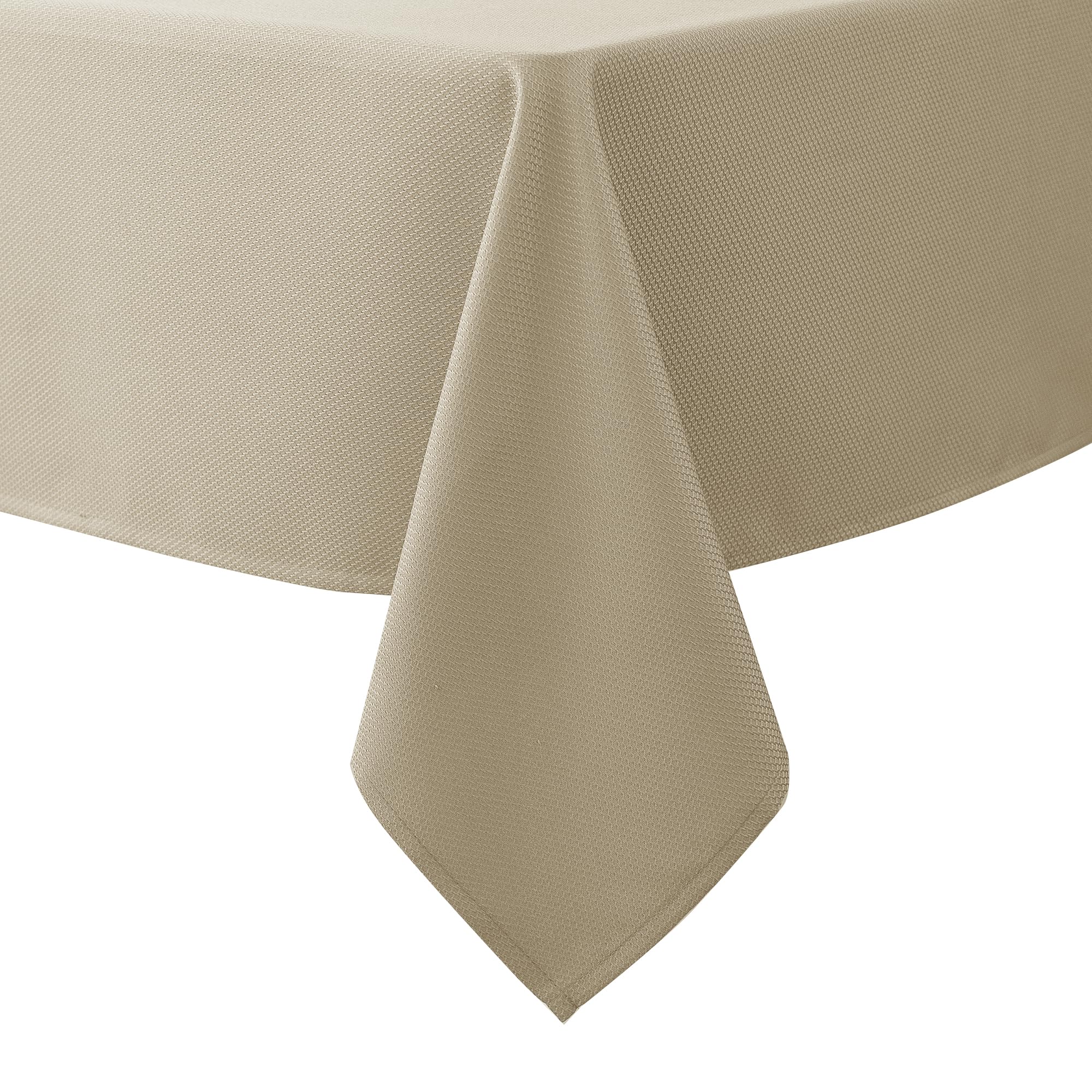 Photo 1 of Biscaynebay Textured Fabric Tablecloths 90x132 Inches Rectangular, Natural Water Resistant Tablecloths for Dining, Kitchen, Wedding, Parties etc. Machine Washable