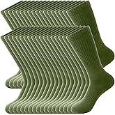 18 Pairs Men's Military Green Socks Ocp Socks Army Crew Cotton Sock for Soldiers Firefighters Police Outdoor Sports