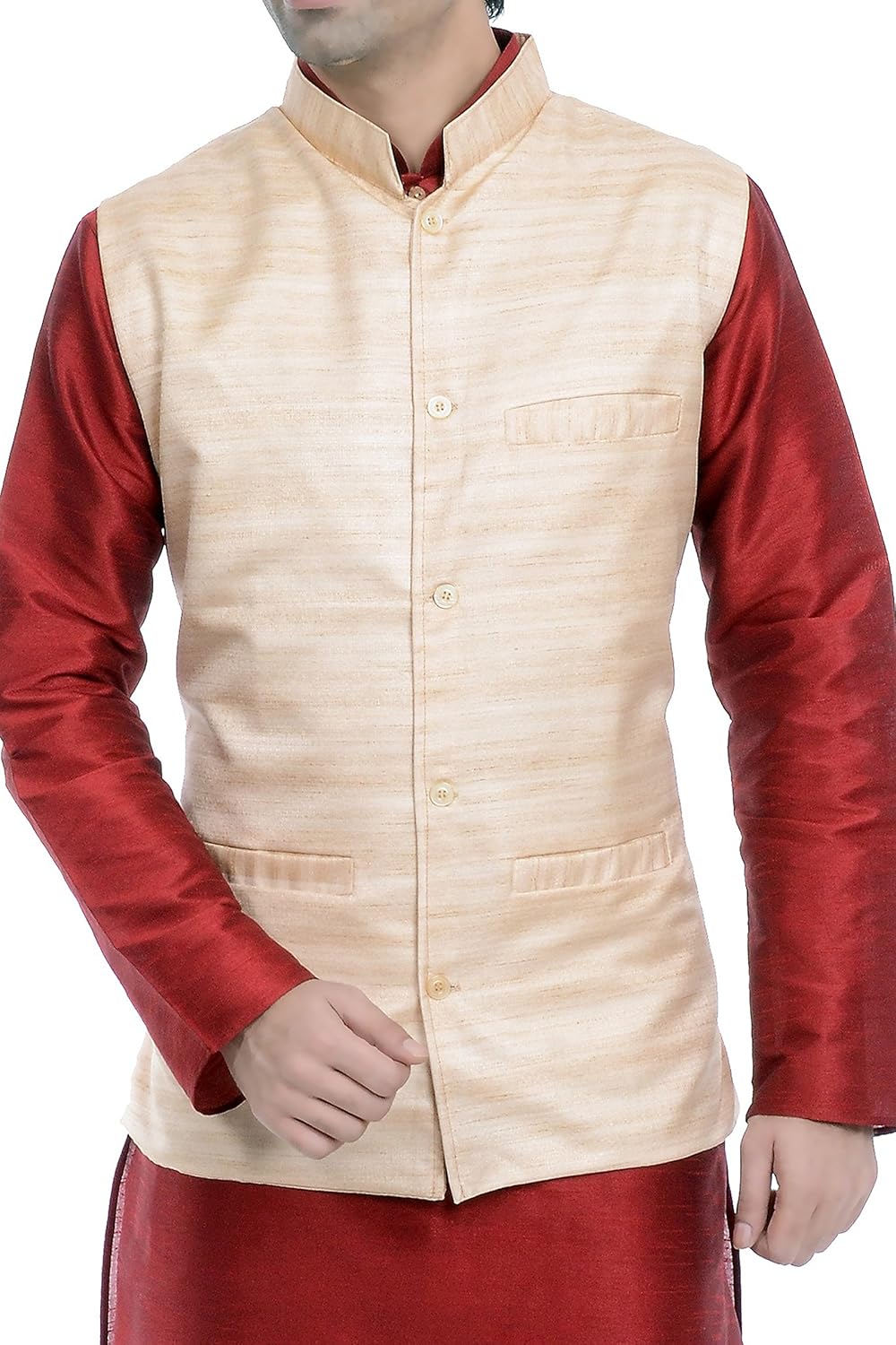 vastramay mens cotton blend nehru jackets (beige_vasmjbg001)