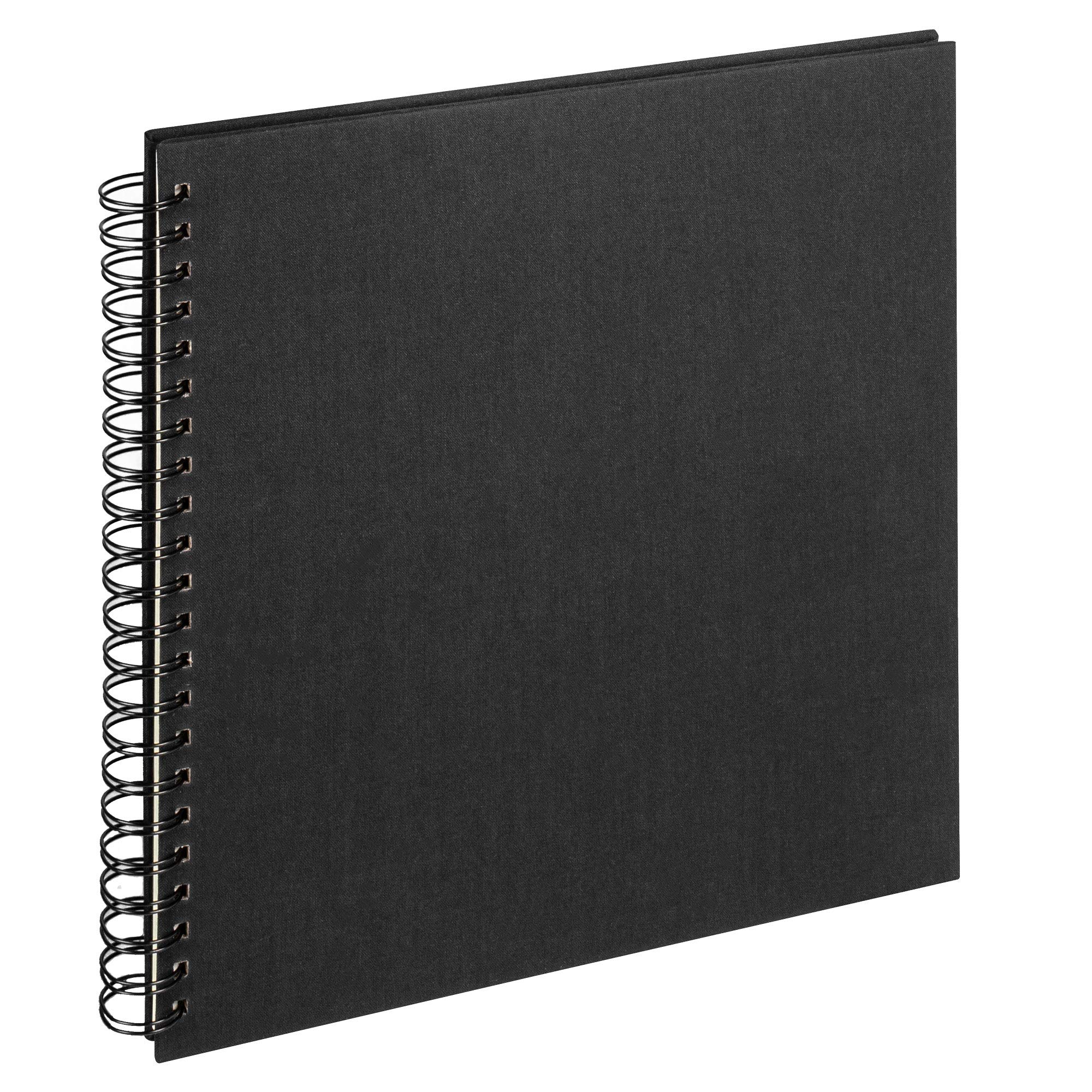 walther Design Photo Album Black 30 x 30 cm Spiral Album Linen, Cloth SA-510-B
