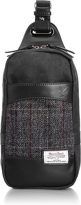 Amazon ライルアンドスコットブラックレーベル Lyle Scott Black Label ハリスツイード使いボディバッグ 172 001 ブラック Lyle Scott Black Label ライルアンドスコットブラックレーベル ボディバッグ ワンショルダー