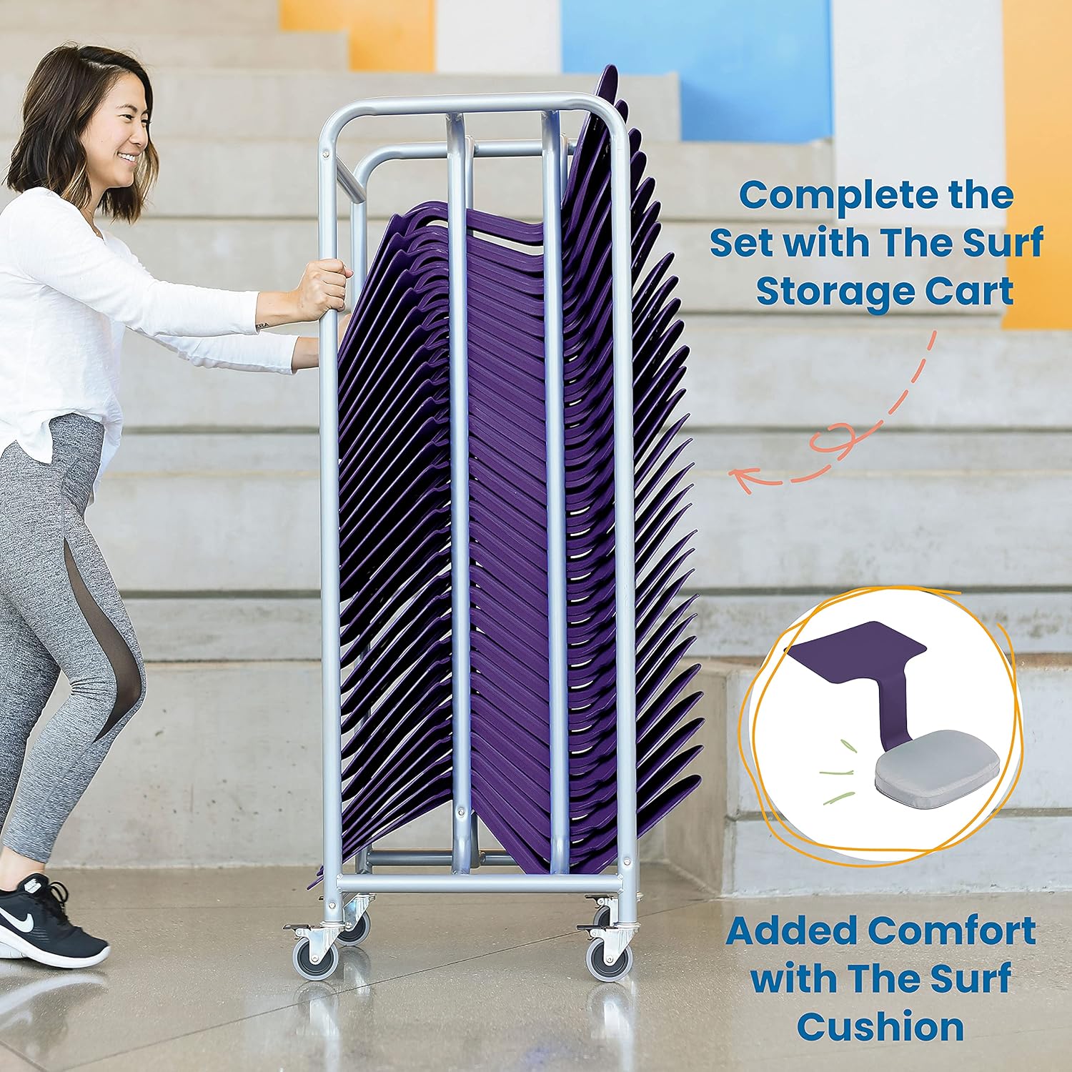 ECR4Kids - ELR-15810-EP The Surf Portable Lap Desk, Flexible Seating for Homeschool and Classrooms, One-Piece Writing Table for Kids, Teens and Adults, GREENGUARD [Gold] Certified, Eggplant: Industrial & Scientific