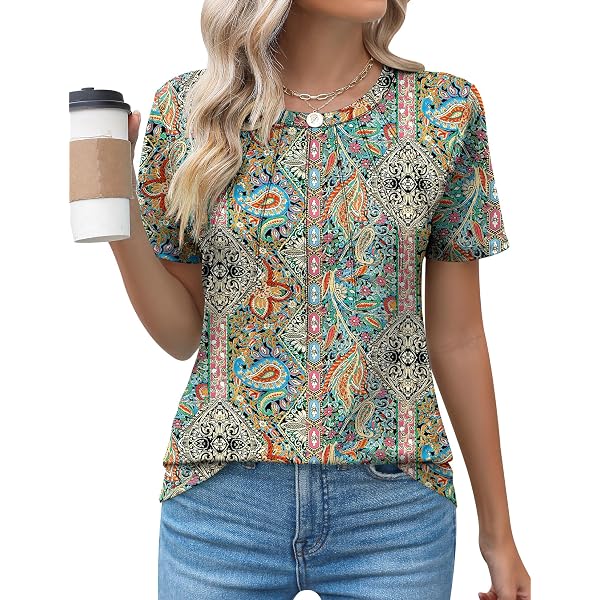thumbnail image 2 of ONLYSHE Womens Summer Short Sleeve Shirts V Neck Qatar 2 of 11