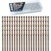 RCINDUS (20PCS) 1/8" Cobalt Drill Bit, HSS M35 Metal Drill Bits for Steel, Stainless Steel, Cast Iron, Hard Plastic and Wood