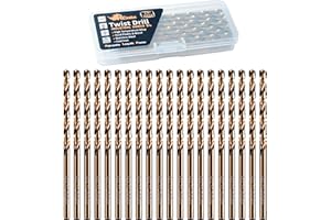RCINDUS (20PCS) 1/8" Cobalt Drill Bit, HSS M35 Metal Drill Bits for Steel, Stainless Steel, Cast Iron, Hard Plastic and Wood