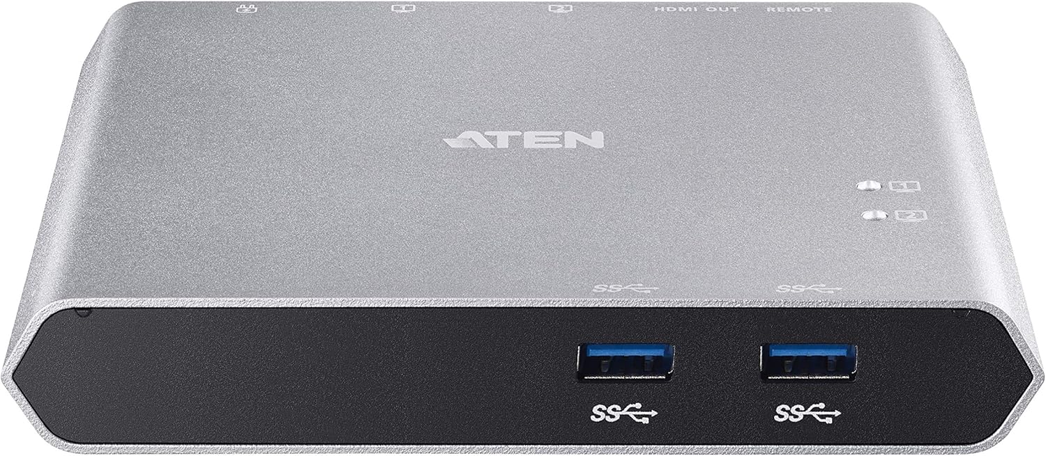 USB-C Gen 1 2 Port Dock Switch with Power Pass-Through US3310 ATEN, supports 4K 3840 x 2160@30Hz - Image 3